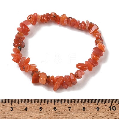 Natural South Red Agate Beaded Stretch Bracelets GG-CBADCD7-01-1