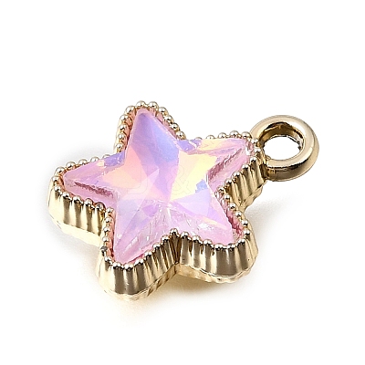 UV Plating Alloy and Glass Pendants GL-CBA6CEF-02G-1