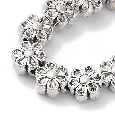 Tibetan Style Flower Alloy Bead Strands X-TIBEB-O007-13-NR-1