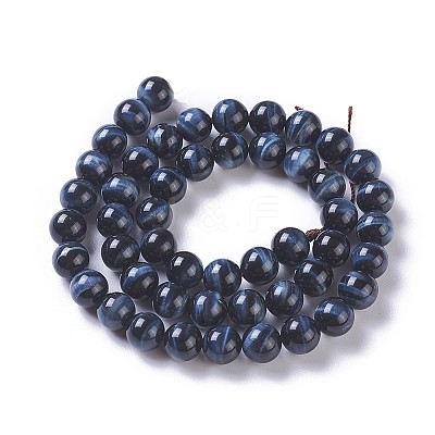 Natural Tiger Eye Beads Strands G-P428-01A-8mm-1