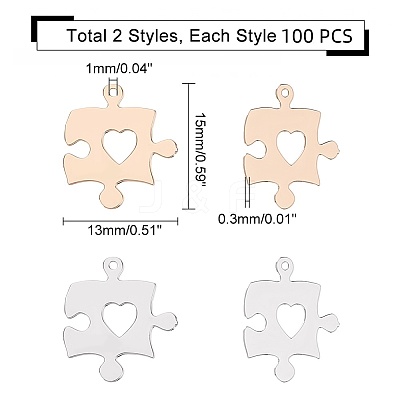 200Pcs 2 Colors Brass Pendants KK-DC0002-36-1