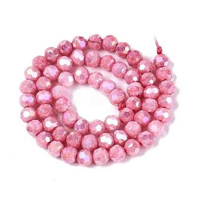 Anti-Tarnish Electroplate Glass Beads Strands EGLA-ZX010-6mm-03-1