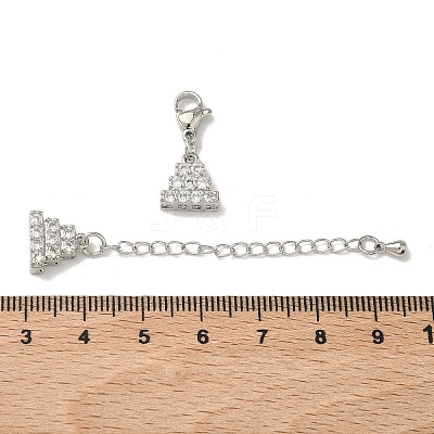 Brass Micro Pave Clear Cubic Zirconia Chain Extender KK-Z143-10P-1