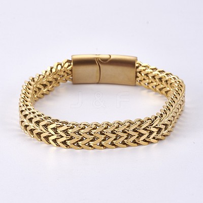 304 Stainless Steel Wheat Chain Bracelets BJEW-L655-020-1
