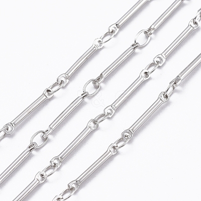 3.28 Feet Real Platinum Brass Bar Link Chains X-CHC-R126-13P-1