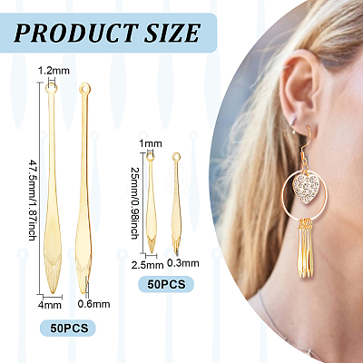 100Pcs 2 Style Brass Pendants KK-BC0011-76-1