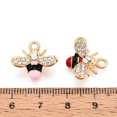 Alloy Rhinestone and Enamel Pendants PALLOY-T092-41G-1