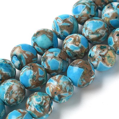 Dyed Synthetic Imperial Jasper Beads Strands G-C168-02B-1