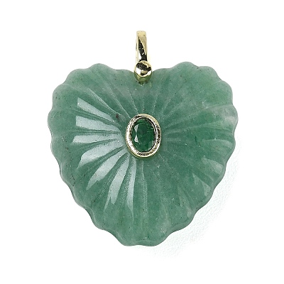 Natural Green Aventurine Carved Pendants G-C276-01G-18-1