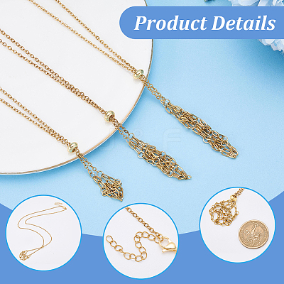 2 Bags 304 Stainless Steel Macrame Pouch Necklace Making for Gemstone Nuggets NJEW-SC0001-85-1