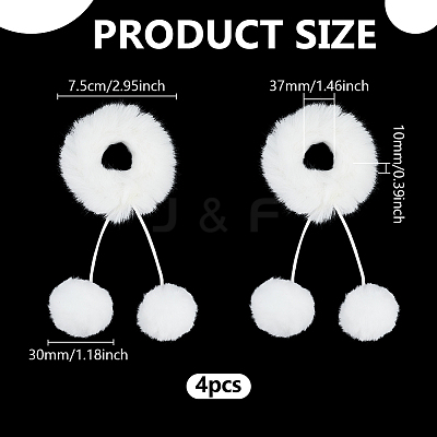 Fur Plush Elastic Hair Accessories OHAR-PH0001-35B-1