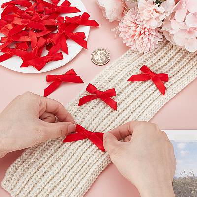 Bowknot Polyester Pins JEWB-WH0010-89A-1
