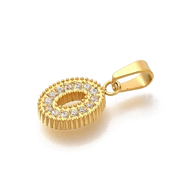 Ion Plating(IP) 304 Stainless Steel Micro Pave Cubic Zirconia Pendants STAS-H228-04G-05-1