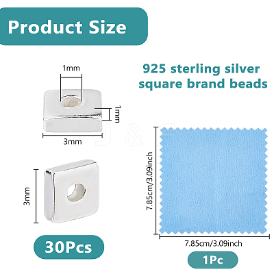 30Pcs 925 Sterling Silver Beads STER-DC0001-69-1