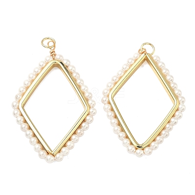 ABS Plastic Pearl Pendants KK-H259-03G-1