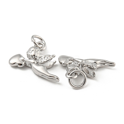 Rack Plating Brass Micro Pave Cubic Zirconia Charms KK-E093-02P-1