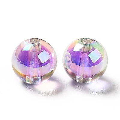 Two Tone UV Plating Rainbow Iridescent Acrylic Beads TACR-D010-03A-07-1