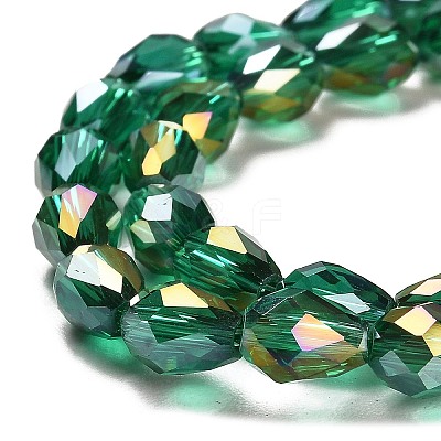 Electroplate Glass Beads Strands X-EGLA-D015-15x10mm-26-1