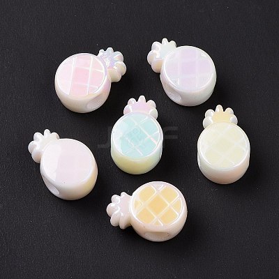 UV Plating Rainbow Iridescent Acrylic European Beads SACR-E009-34-1