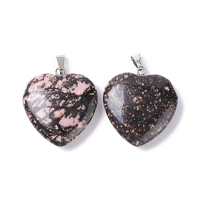 Natural Rhodonite Pendants G-G956-B34-FF-1