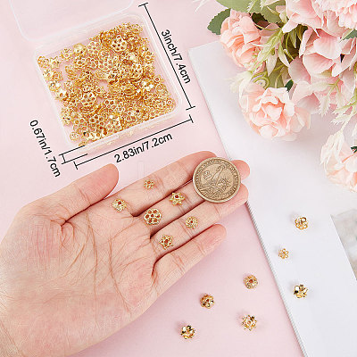 180Pcs 10 Style Rack Plating Alloy Bead Caps KK-BBC0007-59-1