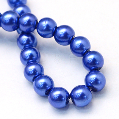 Baking Paint Pearlized Glass Pearl Round Bead Strands X-HY-Q003-10mm-28-1