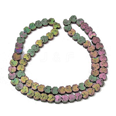 Electroplated Natural Lava Rock Beads Strands G-K388-04B-04-1