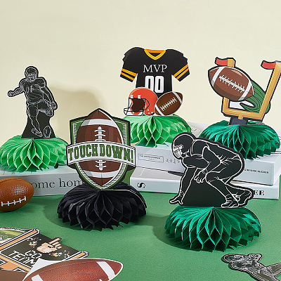 2Bags 2 Styles  Sports Paper Rugby Display Decorations AJEW-ME0002-86-1