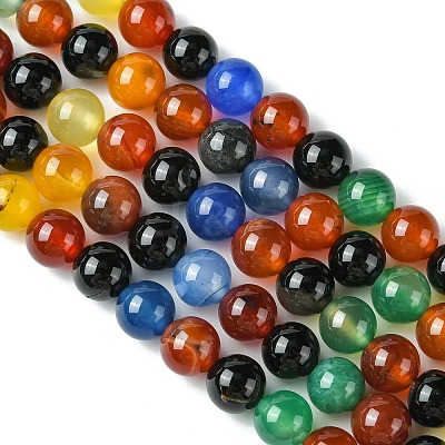 Natural Agate Beads Strands G-F417-05-8mm-1
