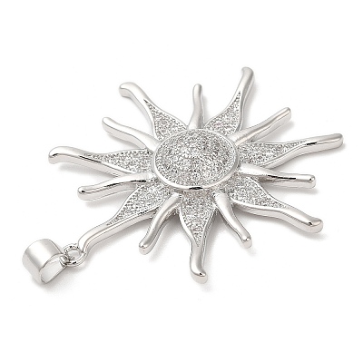 Brass Micro Pave Cubic Zirconia Pendants KK-Q775-06P-1