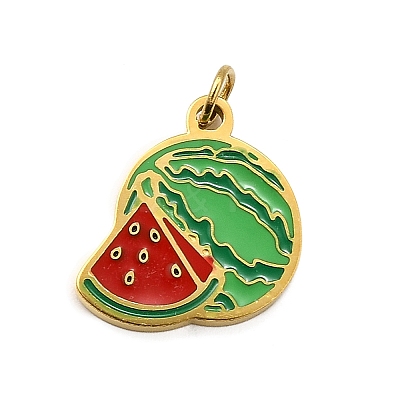 304 Stainless Steel Enamel Charms STAS-M121-11E-G-1