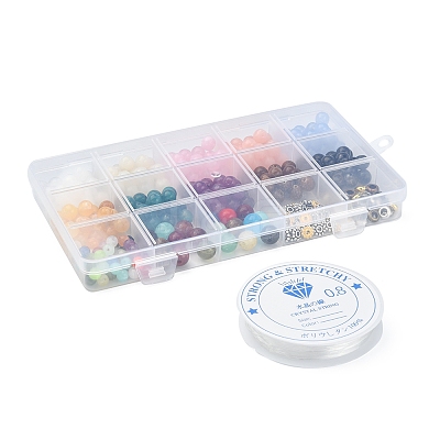 DIY Imitation Gemstone Stretch Bracelet Making Kit DIY-FS0003-03-1