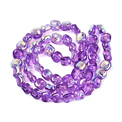 Electroplate Transparent Glass Beads Strands EGLA-N057-02A-09-1