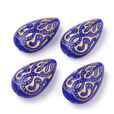 Teardrop Plating Acrylic Beads PACR-Q102-151D-1
