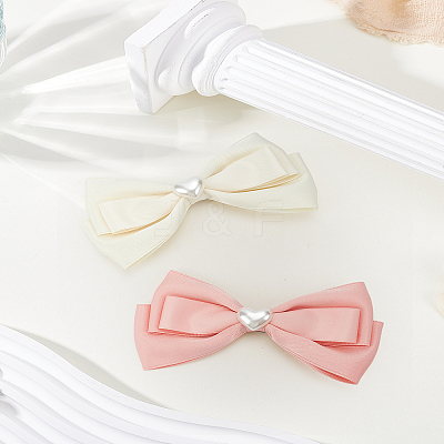2Pcs 2 Colors Polyester Alligator Hair Clips OHAR-LP0003-44-1