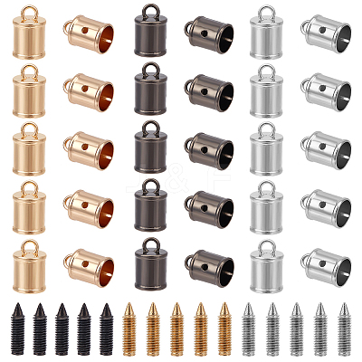30 sets 3 Colors Zinc Alloy Cord Ends FIND-WR0007-04-1