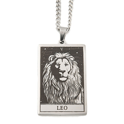 Non-Tarnish 304 Stainless Steel Tarot Pendant Necklaces NJEW-A026-01P-05-1