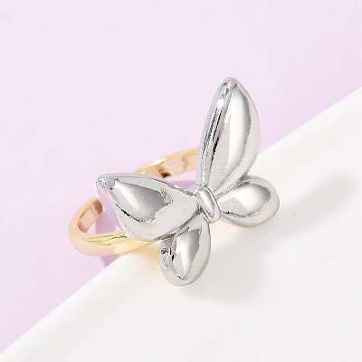 Brass Adjustable Open Cuff Rings for Women RJEW-Q030-03GP-1