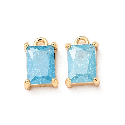Brass Pave Cubic Zirconia Charms CU-K002-40G-B-1