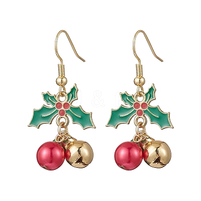 Baking Paint Glass Pearl Dangle Earrings EJEW-TA00665-1