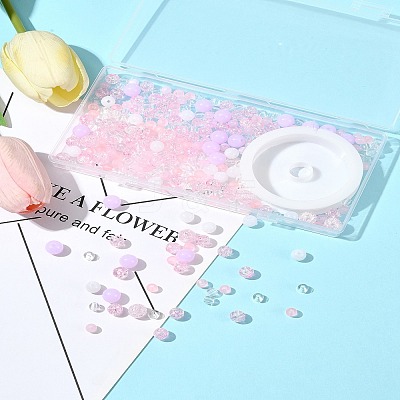 DIY Round Acrylic Beads Bracelets Making Kits DIY-FS0007-02B-1