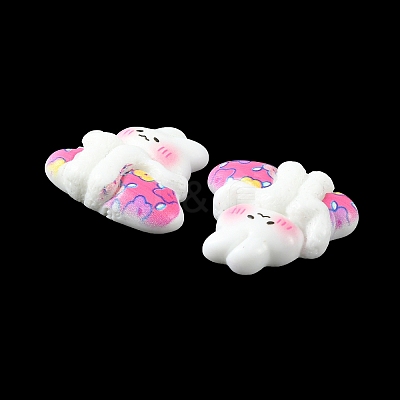 Opaque Cute Bunny Cabochons CRES-O006-14B-1