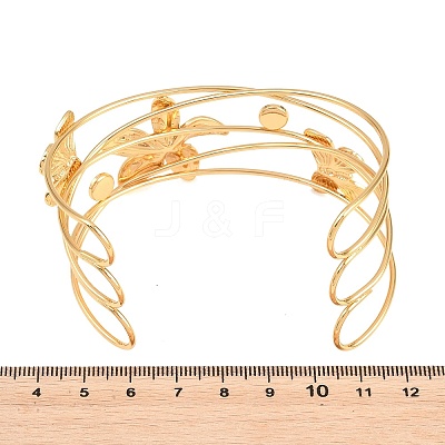 304 Stainless Steel & Plastic Pearl Cuff Bangles BJEW-H641-05G-1