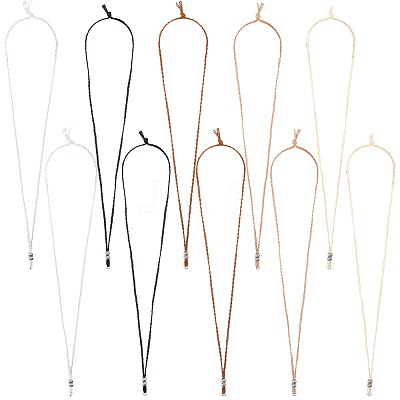10Pcs 5 Colors Waxed Polyester Cord Adjustable Necklaces Making AJEW-SC0004-32-1