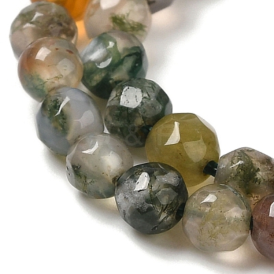 Natural Moss Agate Beads Strands G-H302-A03-01-1