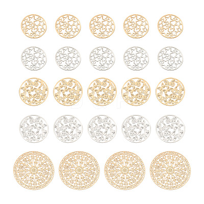 Brass Filigree Joiners Links KKC-FW0001-02-1