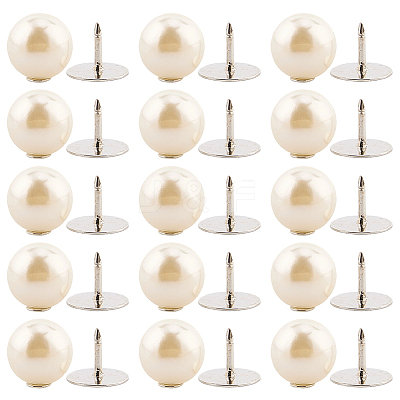 20Pcs ABS Plastic Pearl No Sewing Buttons BUTT-CY0001-22B-1