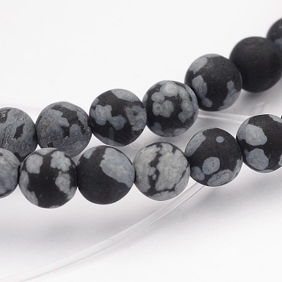 Natural Snowflake Obsidian Gemstone Beads G-J338-03-4mm-1