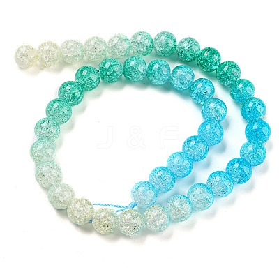 Spray Painted Crackle Glass Beads Strands DGLA-C002-10mm-10-1