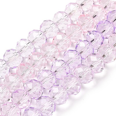 Transparent Painted Glass Beads Strands DGLA-A034-T6mm-A05-1